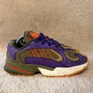 Adidas Yung-1 Mens Purple Olive Orange Retro Chunky Sneakers EE6537 Size 8.5